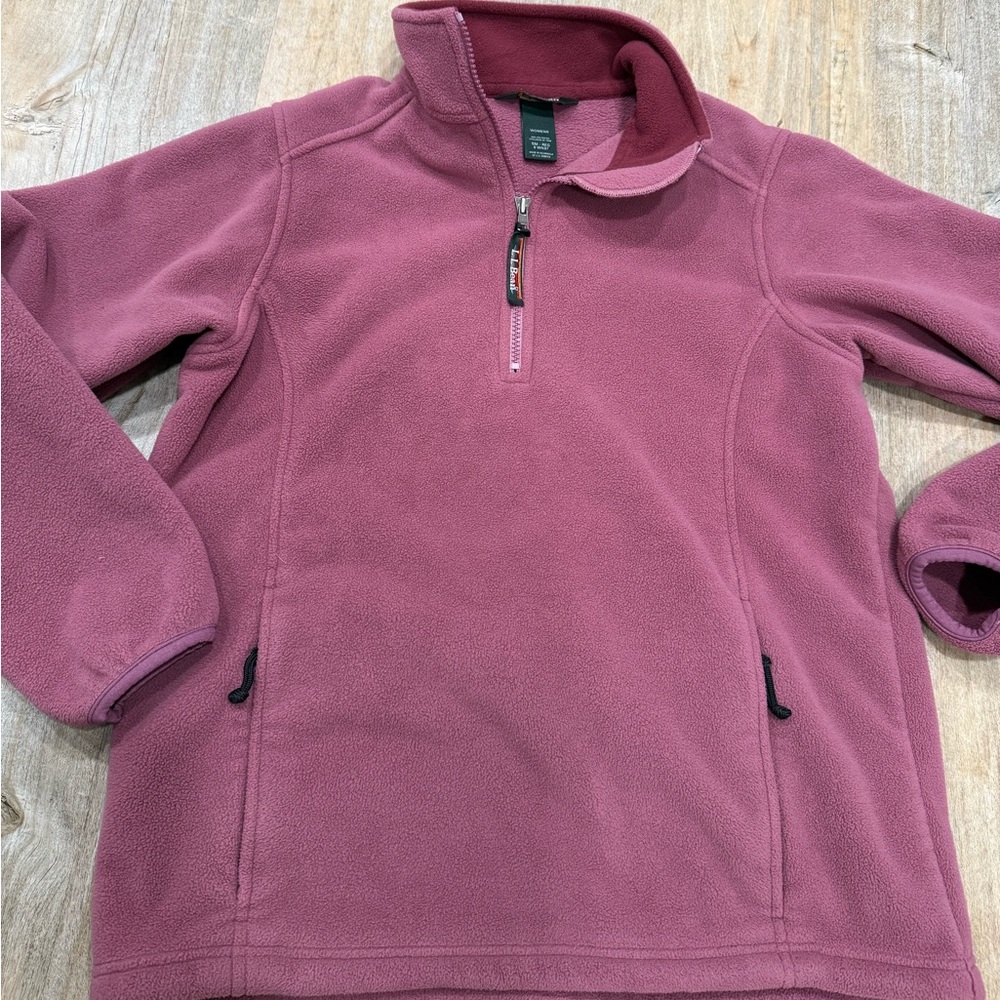 L.L. Bean Raspberry Quarter-Zip Fleece